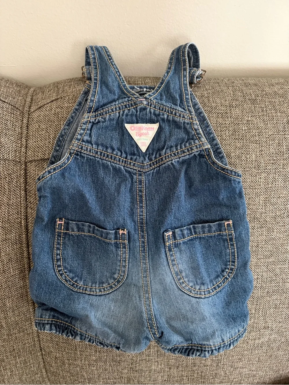 Y2K Oshkosh denim jumper floral embroidered 2T